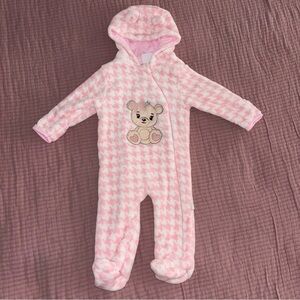 Disney Pink One Piece Footies with Bear Appliqué